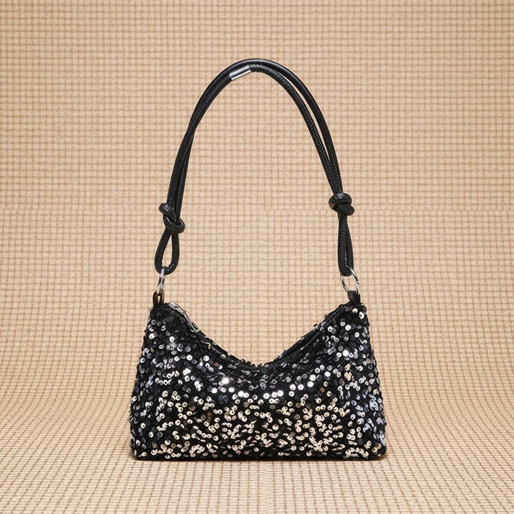 SpakLuxe Shoulder Bag - Silver Sequin