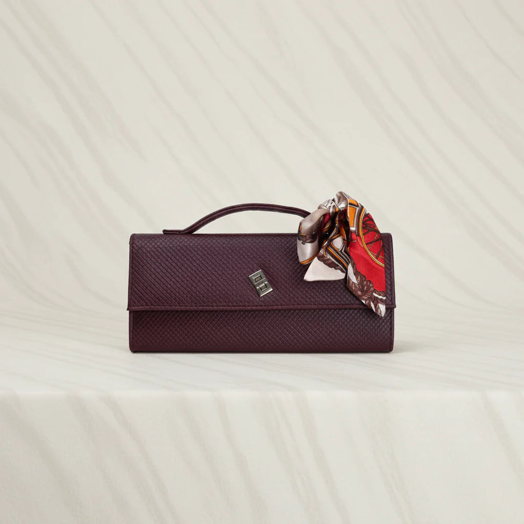 Élan Noir Maroon Hand Bag